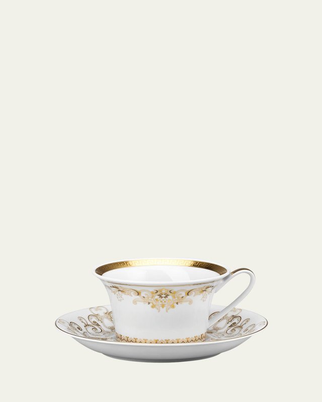 Medusa Gala Gold Tea Cup & Saucer